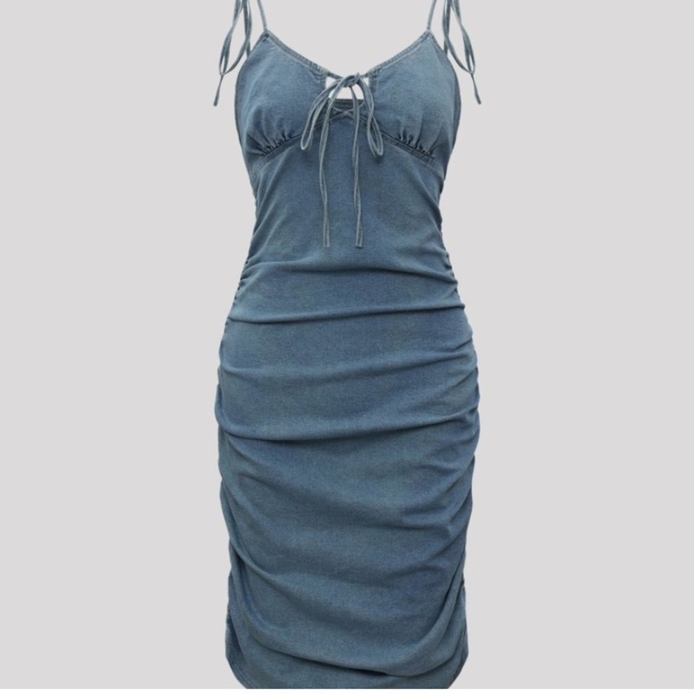 Cider denim dress stretch sz small nwt